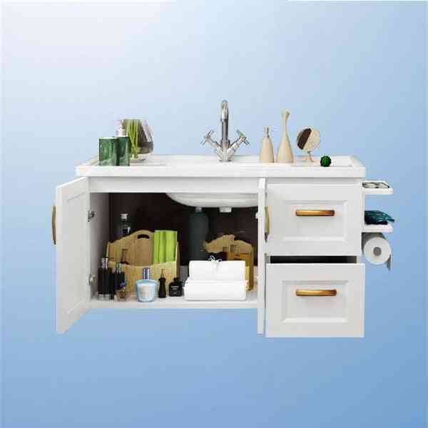 Kast kast- wandkast, keramische wastafel houten, toilet spiegel