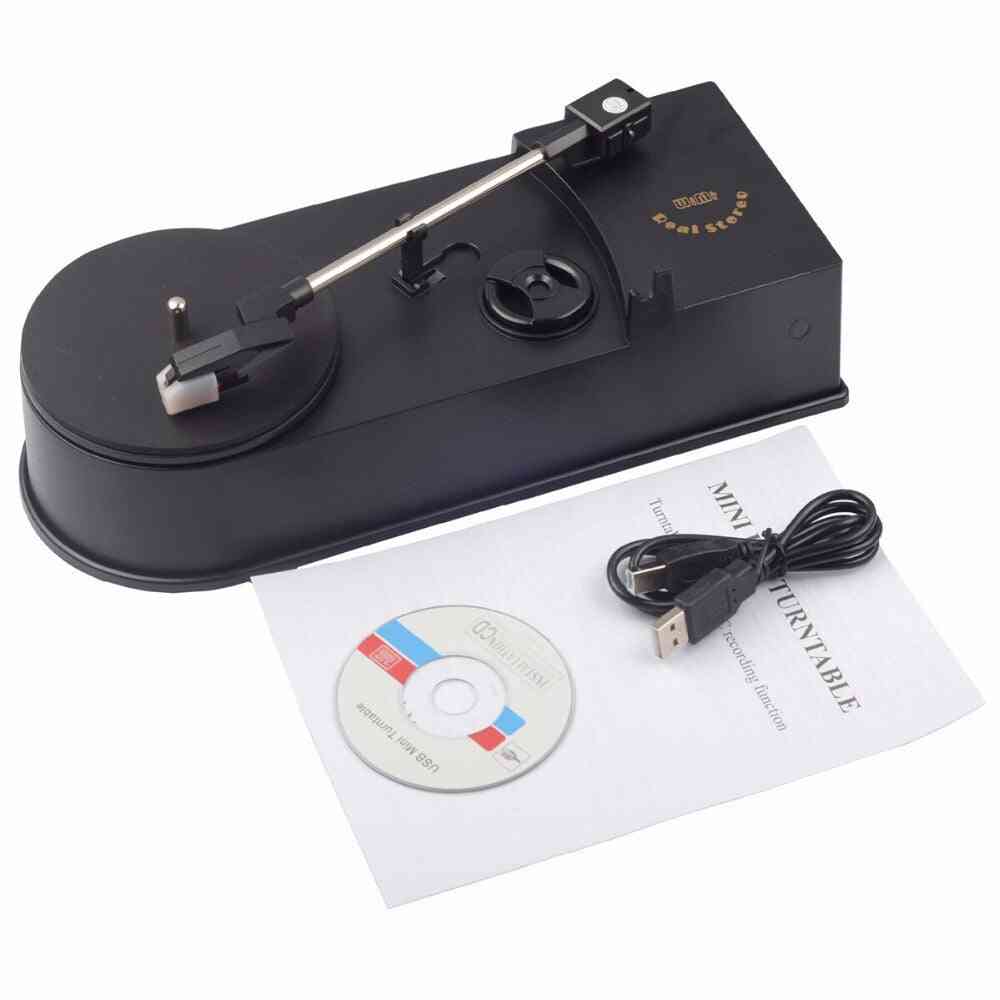 Mini Phonograph- Turntable Record, Audio Player, Mp3/ Wav Converter