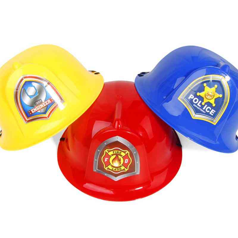 Simulation Fire Hats Kids Role-play Helmet Safety Fun Cosplay Prop