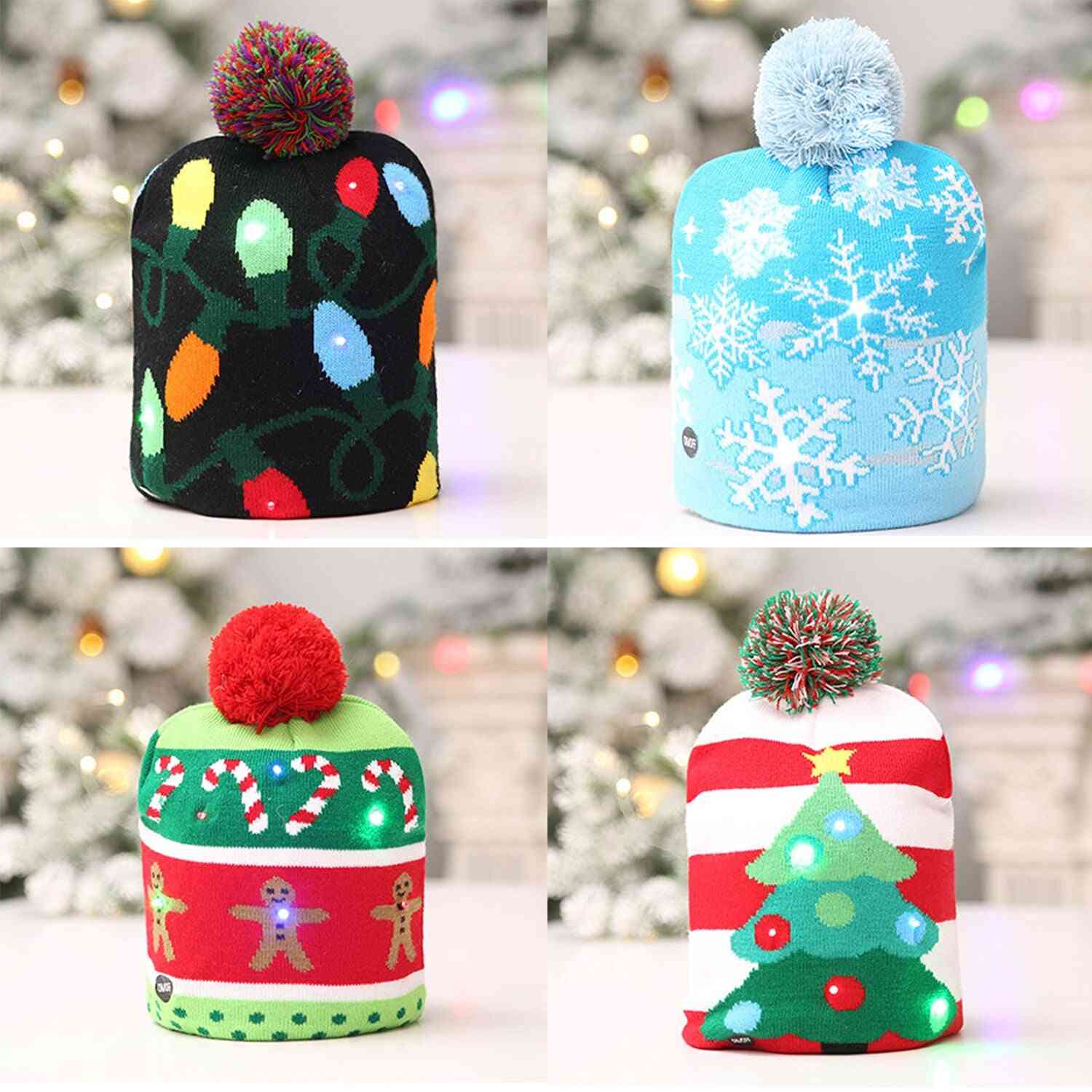 Kreatywna urocza moda ciepła led świąteczna zimowa czapka z dzianiny!