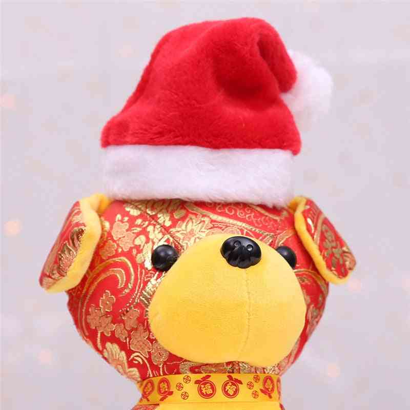 малка плюшена шапка на Дядо Коледа за домашен любимец куче котка кукла