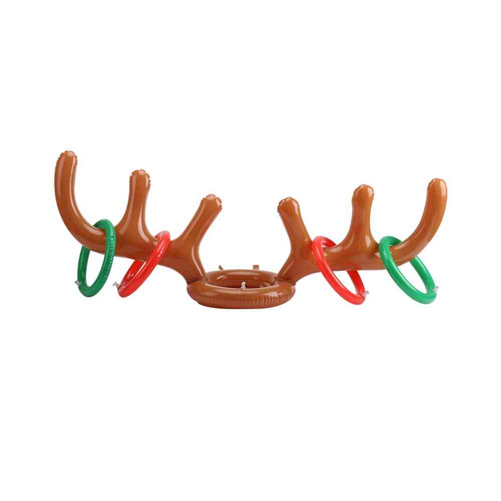 Fun Inflatable Santa Antler Hat Xmas Ringtoss Game