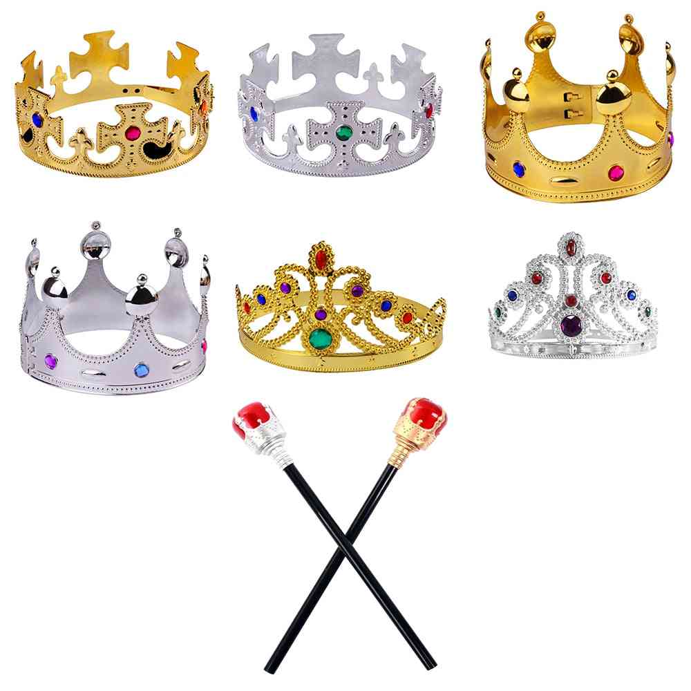 Happy Birthday Party Decoration Royal King Queen Plastic Crown