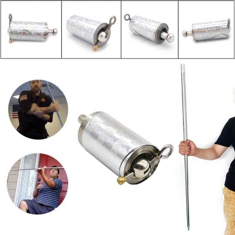Auto-defesa de bolso de aço inoxidável, vara telescópica, extensão de metal