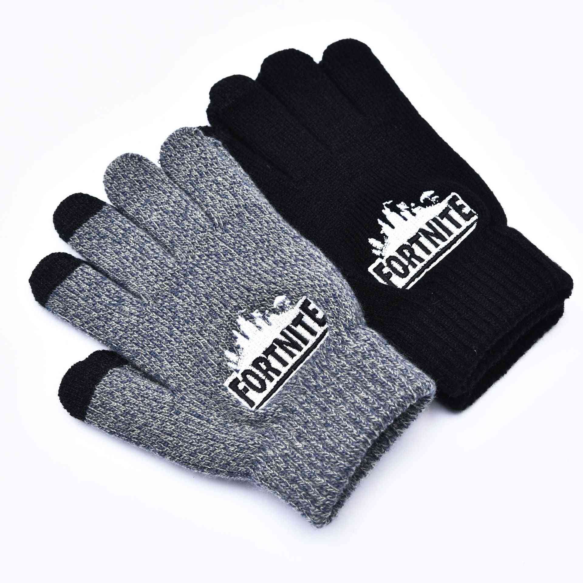 Zimowe ciepłe grube rękawiczki z dzianiny dotykowej
