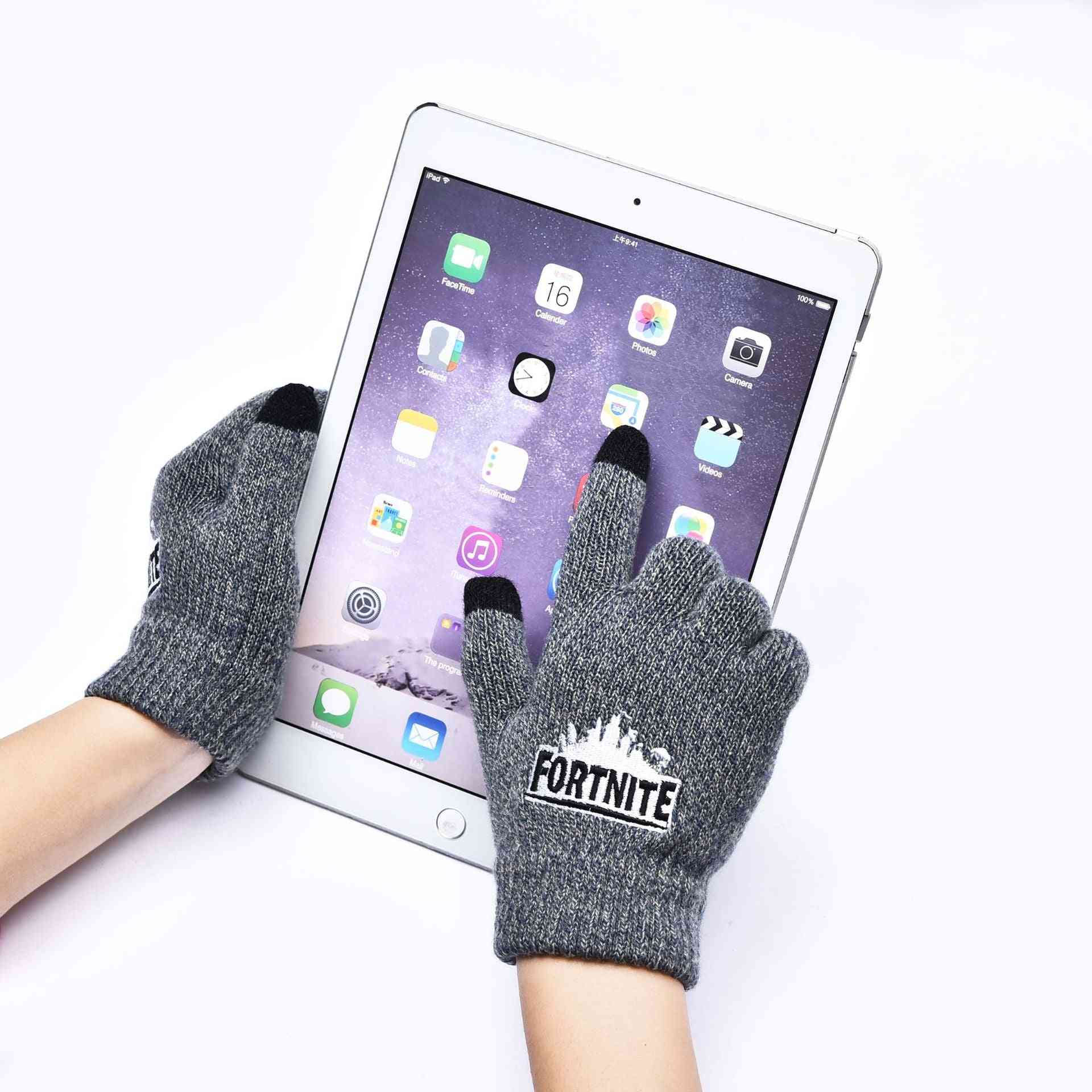 Gants tricotés à écran tactile épais et chauds d'hiver