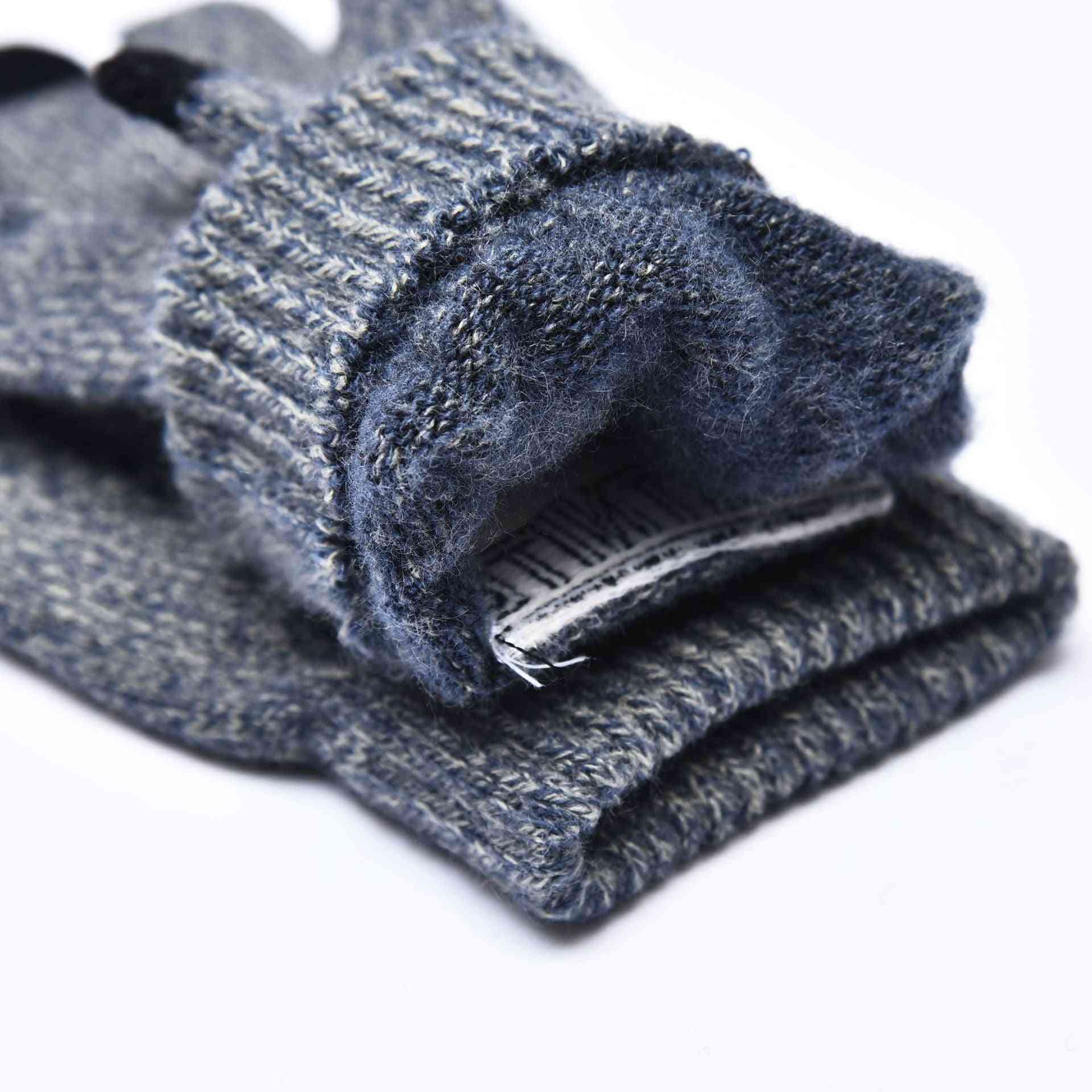 Zimné teplé hrubé pletené rukavice s dotykovým displejom