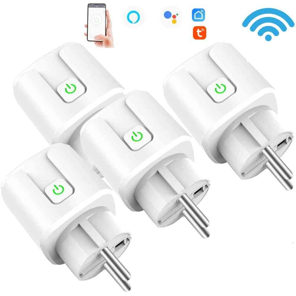 Smart Plug Wifi Socket, 16a Power Monitor Timing Function Control Work With Alexa Google Assistant
