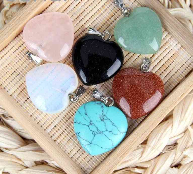Natural Stone- Crystal Charms, Pendant Necklace
