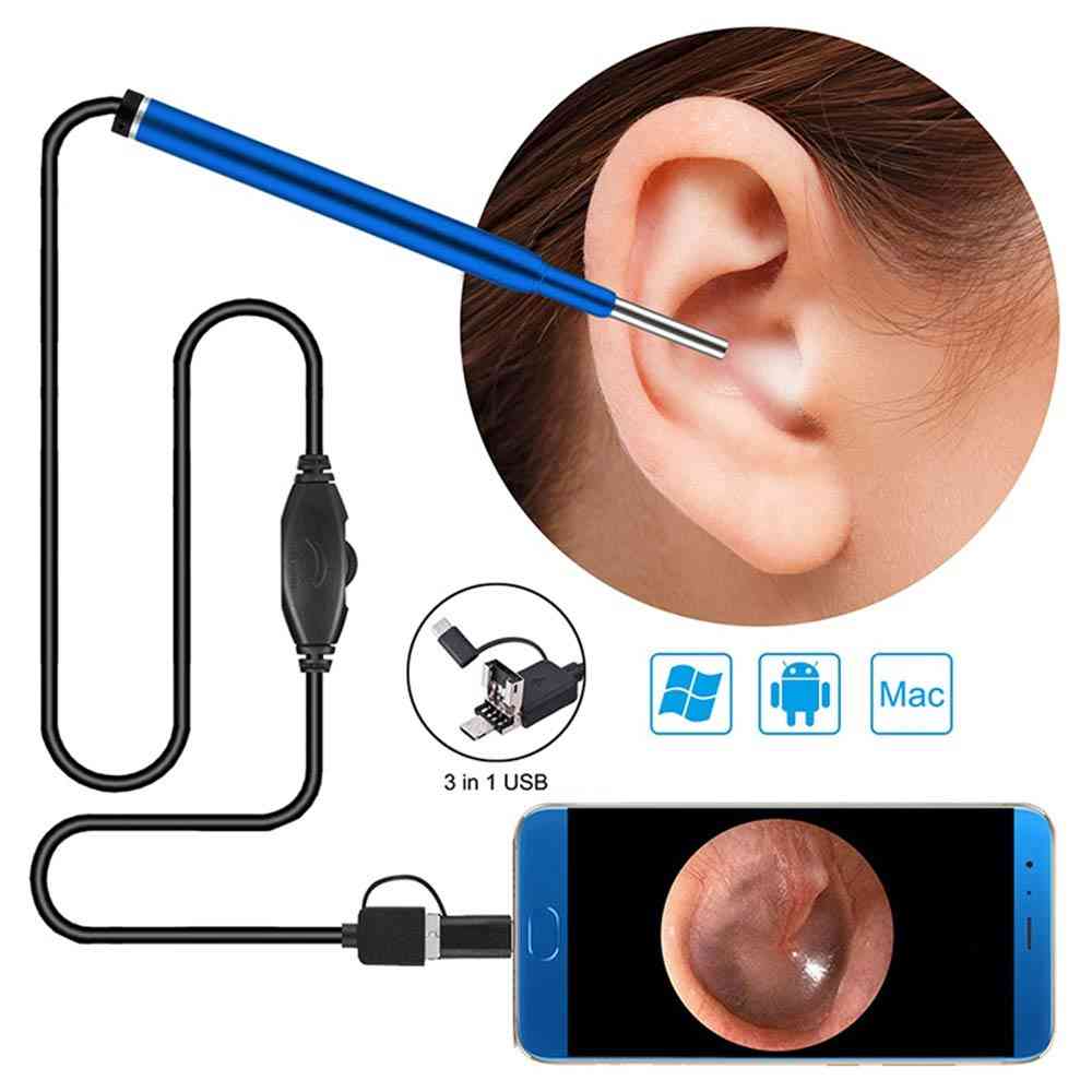 Ear Borescope, Medical Endoscope Camera,  Waterproof Usb Inspection For Otg Android Phone, Pc