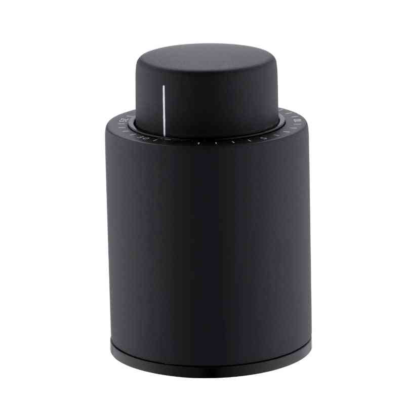 Plastic Vacuum- Memory Wine Stopper  (black)