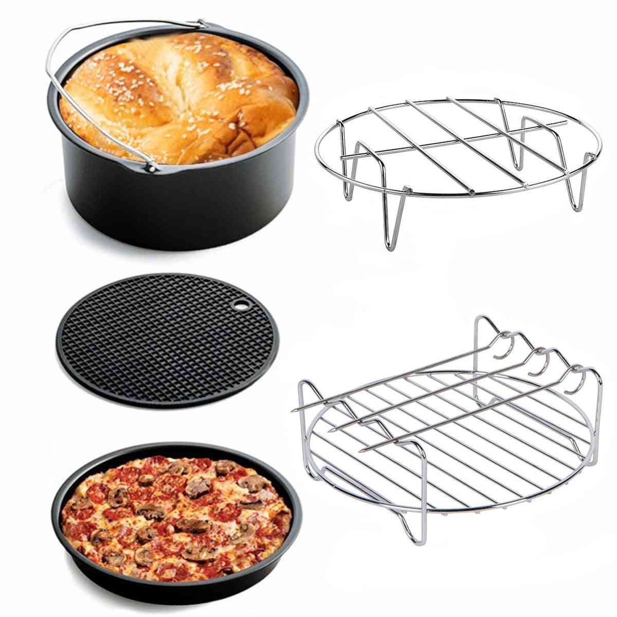 Accesorios para freidora de aire jaula para pastel / pizza marco de cocción al vapor almohadilla de aislamiento de parrilla