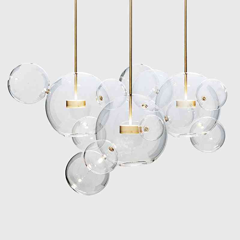 топло/бяло осветление, креативна лампа с балончета от прозрачно стъкло