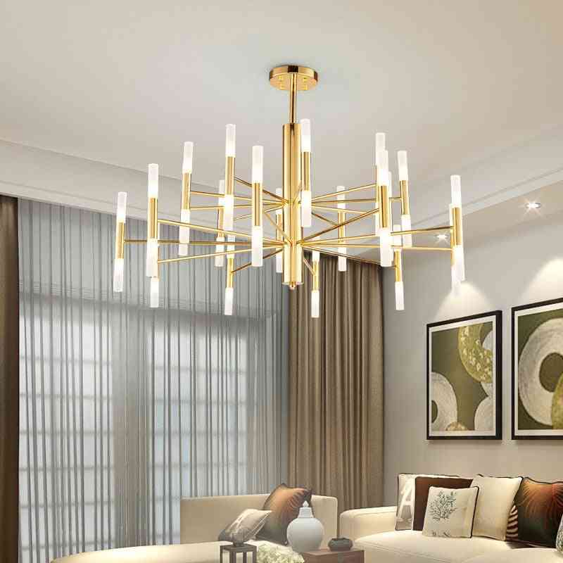 Black Gold Led Ceiling Art Deco Suspended Chandelier Light Lamp