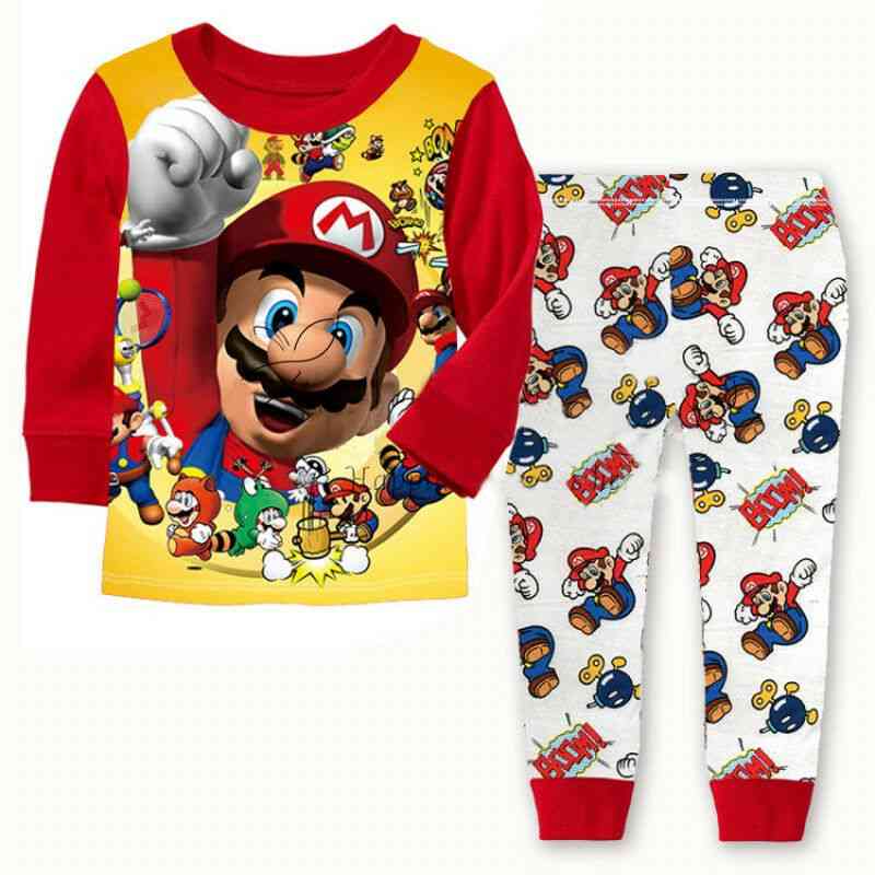 Cartoon Kids Toddler Super Mario Cotton Sleepwear Nightwear
