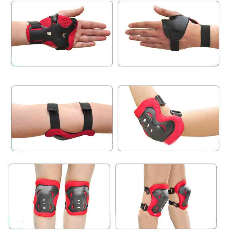 Joelheira conjunto de proteção para patinação no pulso proteção de cotovelo
