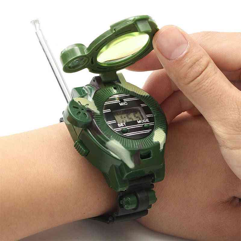 2pcs Walkie Talkies Watches For Kids, 7 In 1 Camouflage 2 Way Radios