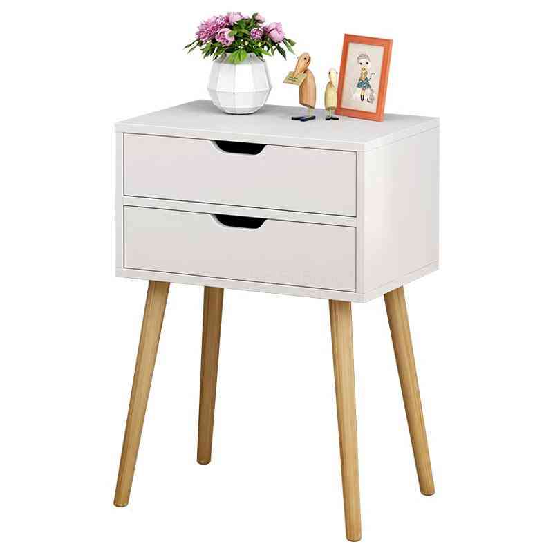 Solid Wood- Nordic Bedside Table, Small Storage Cabinet
