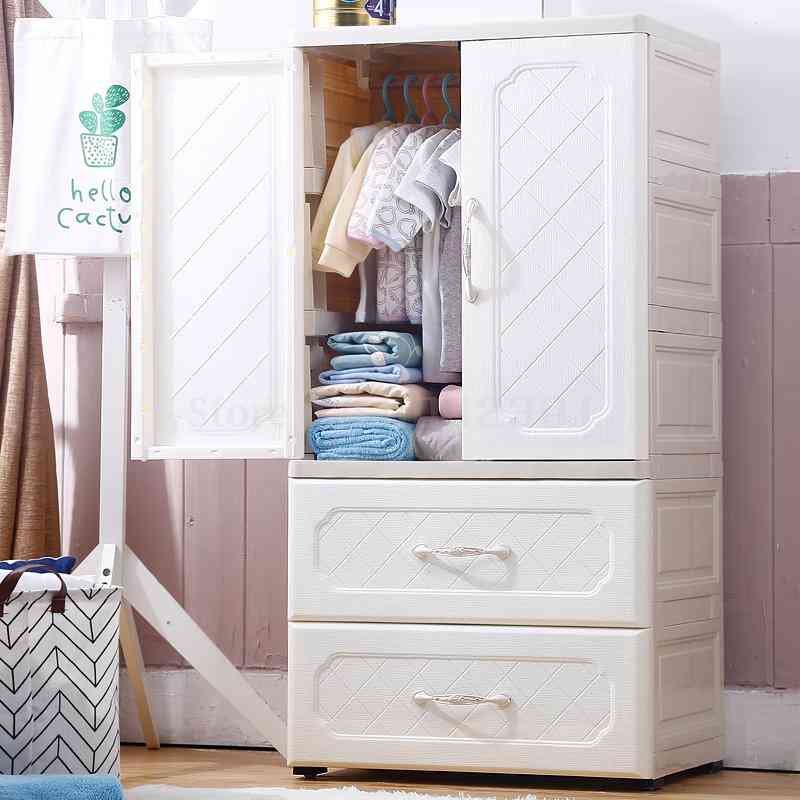 Simple Small- Plastic Drawer Wardrobe, Storage Cabinet For Baby