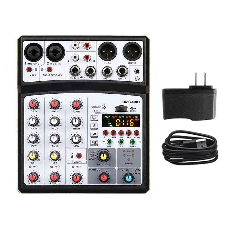 4 Channel Sound Audio Mixer Interface Dj Mixing Console With 24 Dsp