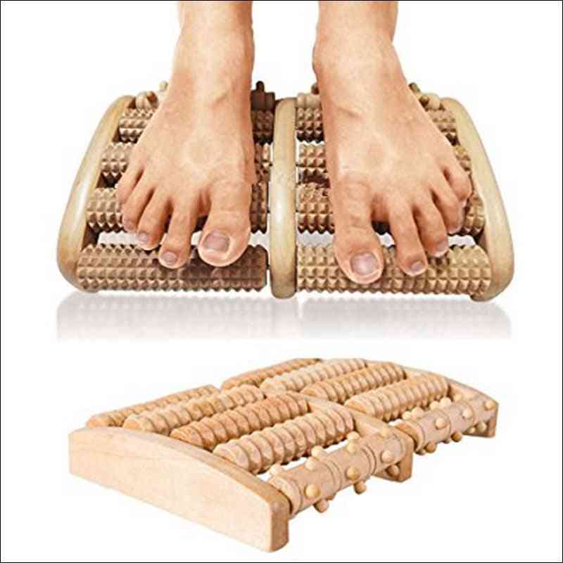 Rola din lemn - masaj pentru picioare, kit sauna