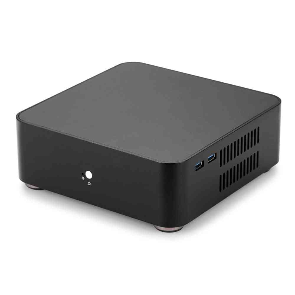 Aluminum Chassis Small Desktop Computer Case Psu Mini Itx Pc With Power Supply