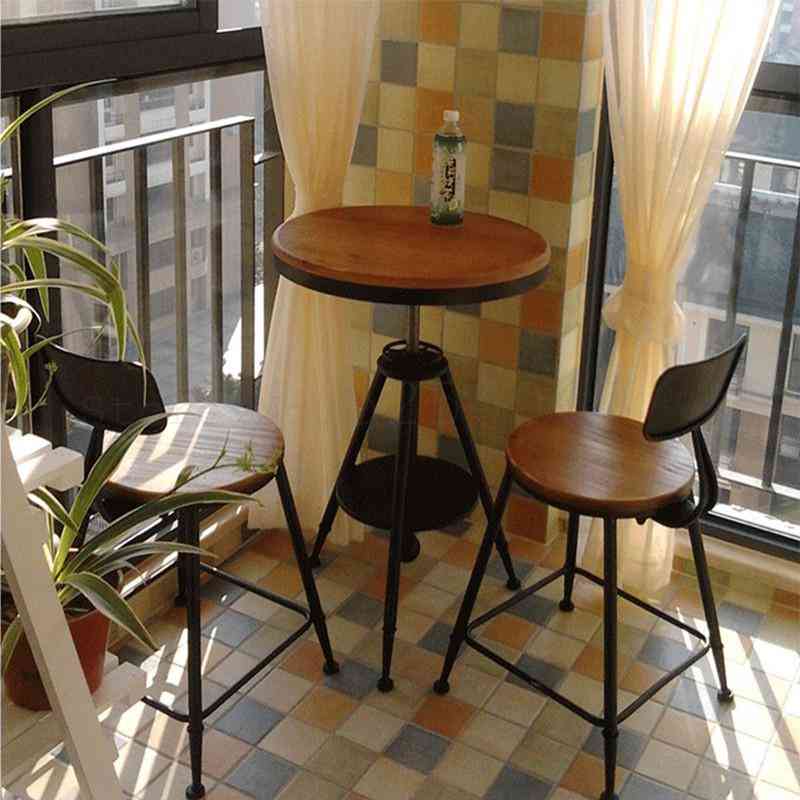 Combinatie netto vrije tijd koffie melk thee winkel balkon kleine tafel en stoel