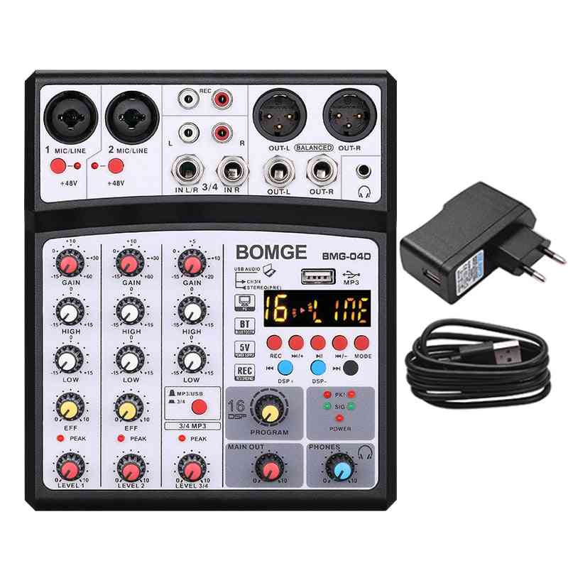 4 Channels Audio Sound Mixer Mixing Dj Console