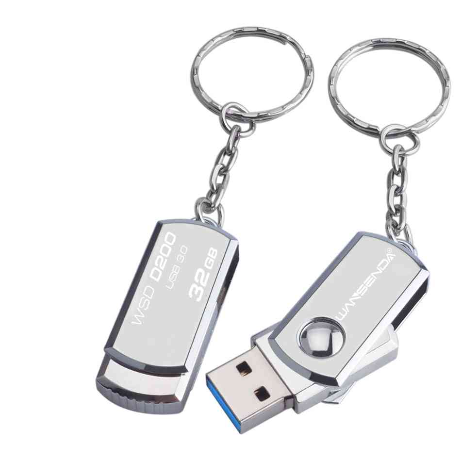 Stainless Steel Usb With Keychain