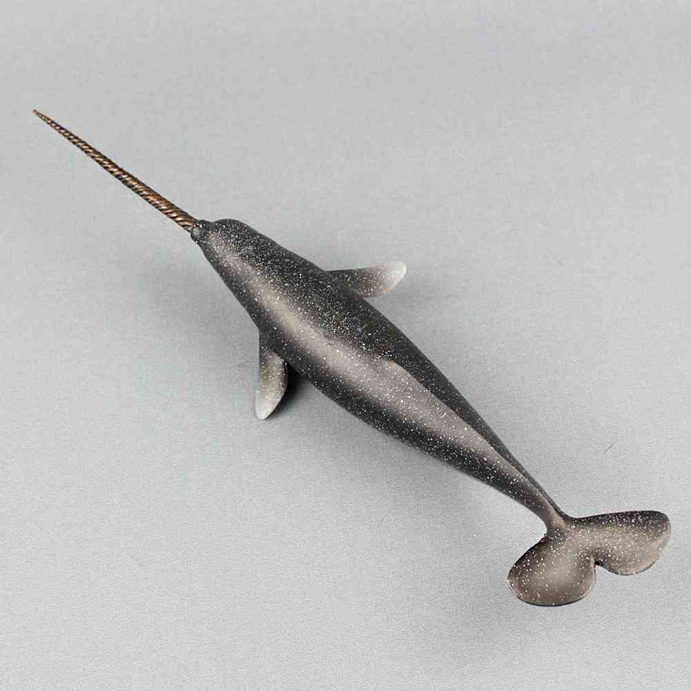 Symulacja narwala wieloryba oceanu model zwierzęcy figurka