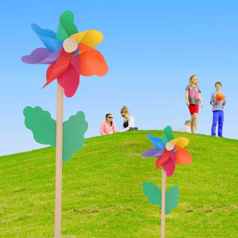 Wood Windmill, Wind Spinner Pinwheels, Home Garden Yard, Decoration Kids