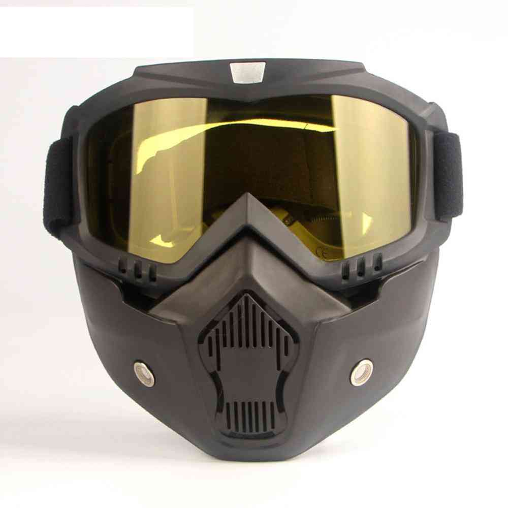 Motorcycle Helmet Glasses Removable Face Mask