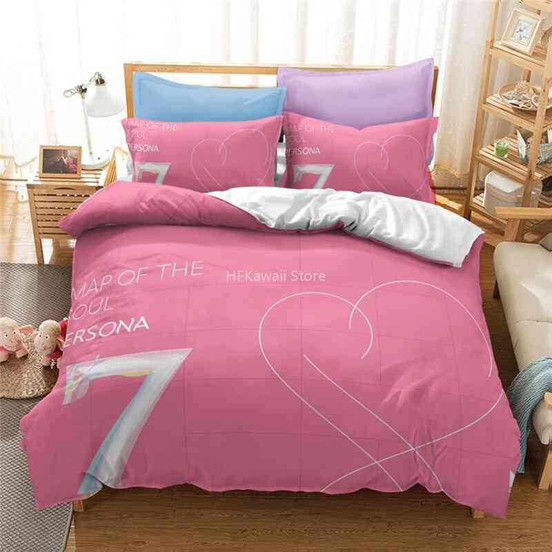 Populära tryckta sängkläder, påslakan örngott, linne säng set-2