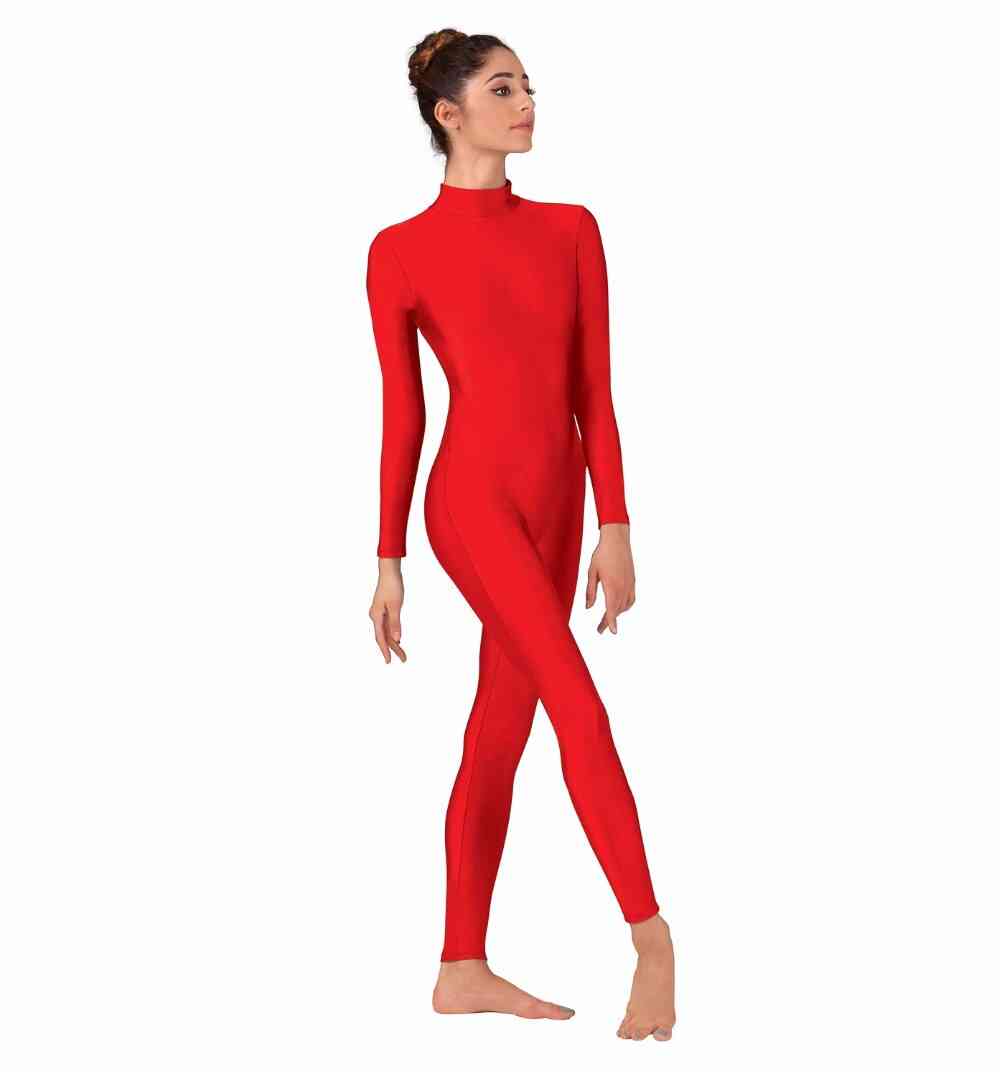 Spandex Turtleneck, Long-sleeve Footless, Dance Bodysuits Set-1