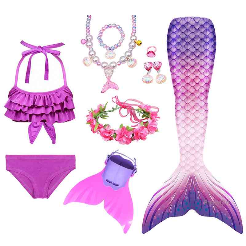 плуване- опашка на русалка костюм, косплей бански за комплект-3