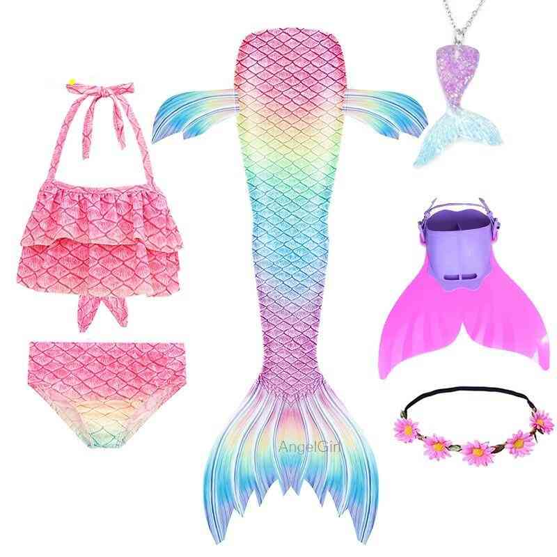 Svømning havfrue hale prinsesse kjole med monofin kostume