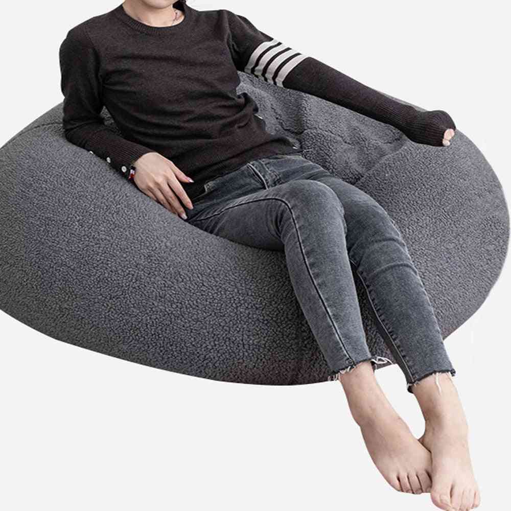 Mäkká nadýchaná vlnená kožušina sedací vak veľký kašmírový fleece obývačka lenivá pohovka