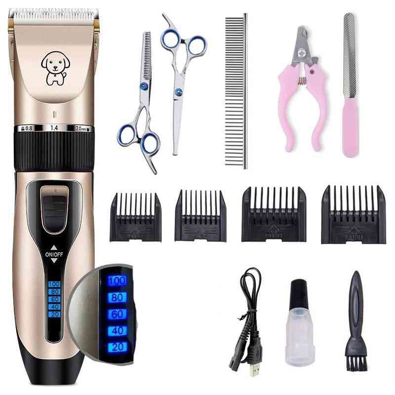 Usb Professional Rechargeable Low-noise Pets Hair Trimmer Clipper Kit