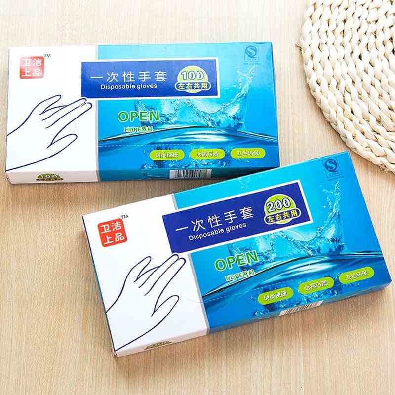 Pe Film Disposable Transparent Plastic Gloves For Washing Dishes