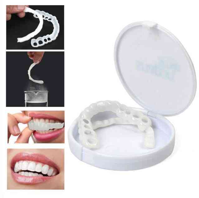 Upper Lower False Fake Perfect Smile Veneers Comfort Flex Dental Denture Paste Teeth Whitening Braces