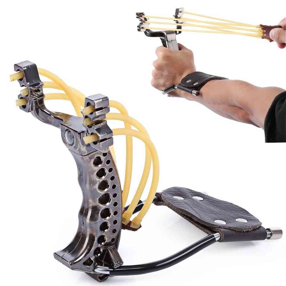 Outdoor Powerful Sling Shot, Folding Wrist, Adult Hunting Catapult, Marble Games