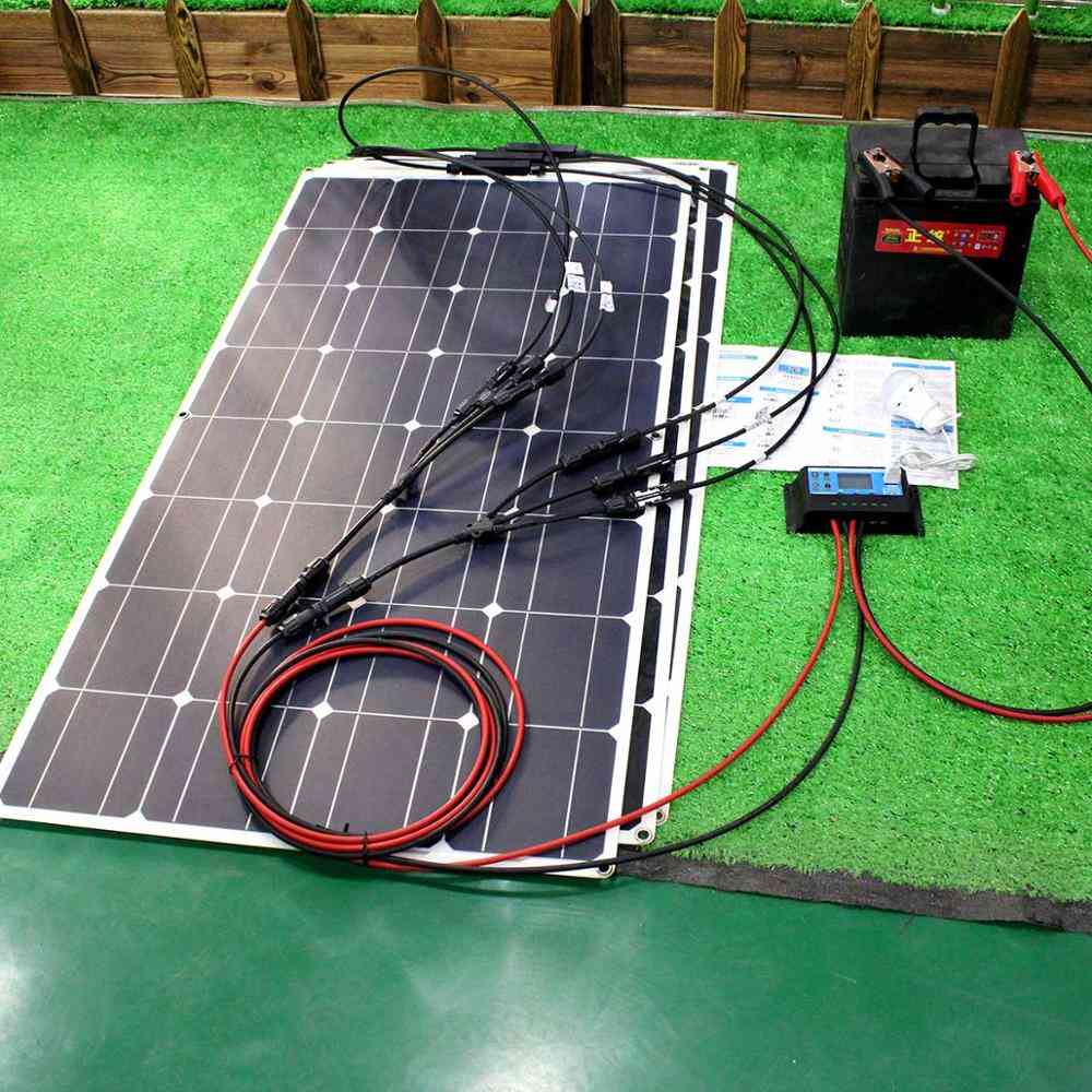 12v 100w 200w 300w Flexible Solar Panel Kit