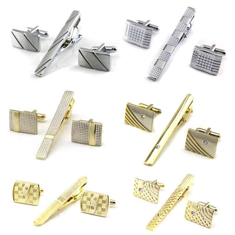 Classic Meter Gold Tie Clips And Cufflinks Sets Copper