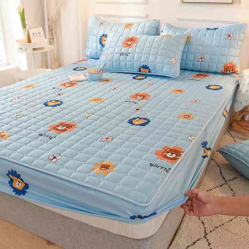 Print Bed Sheet, Pillowcase - Bedspread Mattress Cover With Elastic Band Set-7
