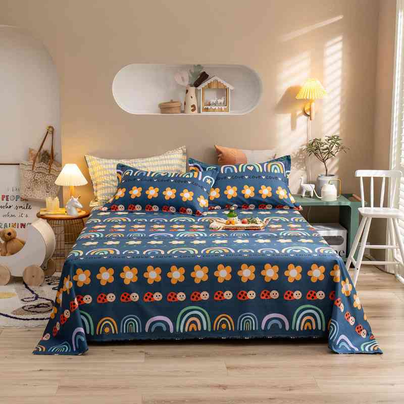 Cow Pattern Flat Sheets For Double Bed, Skin-friendly Bed Linens, Adult