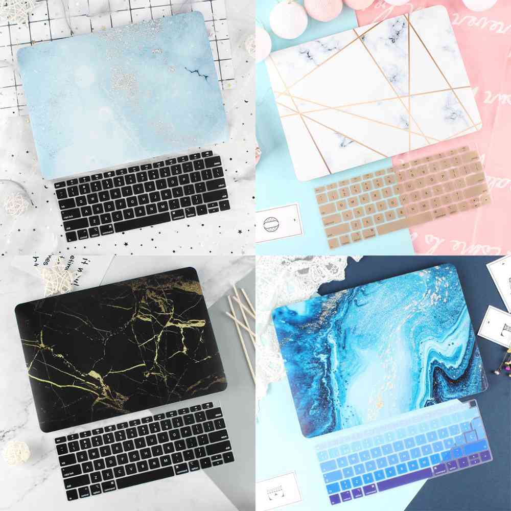 Anti-dust Touch Bar, Marble Case Cover For Laptop Set-2