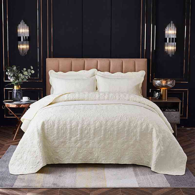 Luxury Soft Washed Cotton Bedspread White Comforter Bed Cover Quilt Blanket Pillowcase