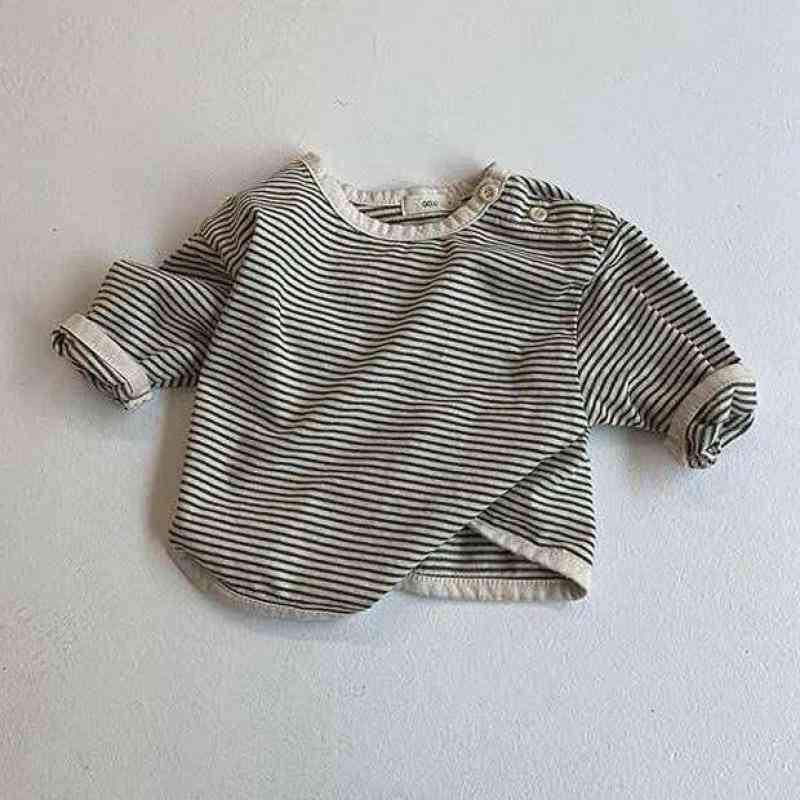 Girls Infant Soft Cotton, Long Sleeve, Striped Bottoming Shirt