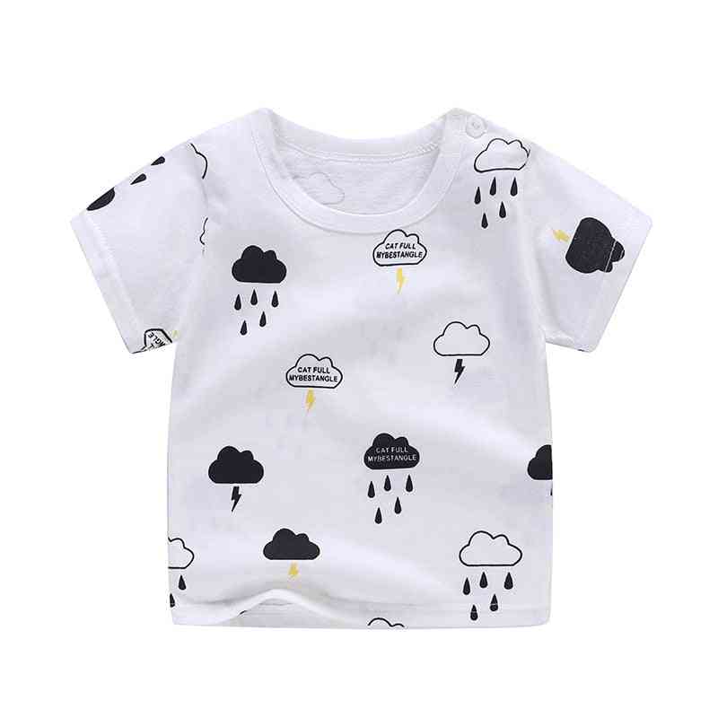 Summer Baby Boy T-shirt Short Sleeve Human Printed Cotton Casual Tops T-shirts