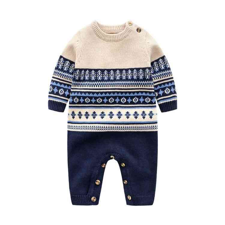 Pull tricoté en coton d'hiver pour bébé, barboteuse décontractée